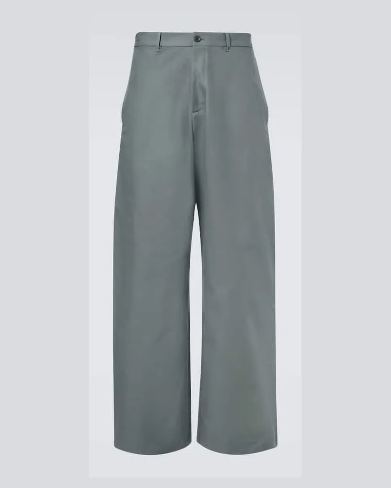 Acne Studios Weite Hose aus Baumwollsatin Grau