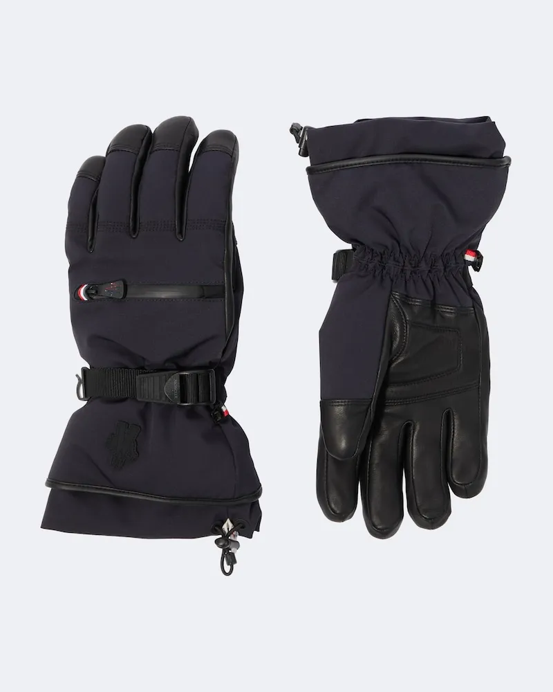 Moncler Skihandschuhe mit Leder Blau