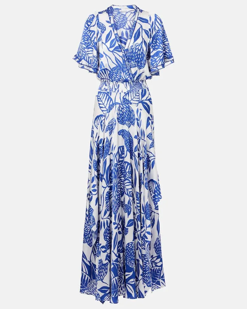 Poupette St Barth Maxikleid Mabelle aus Satin Weiß