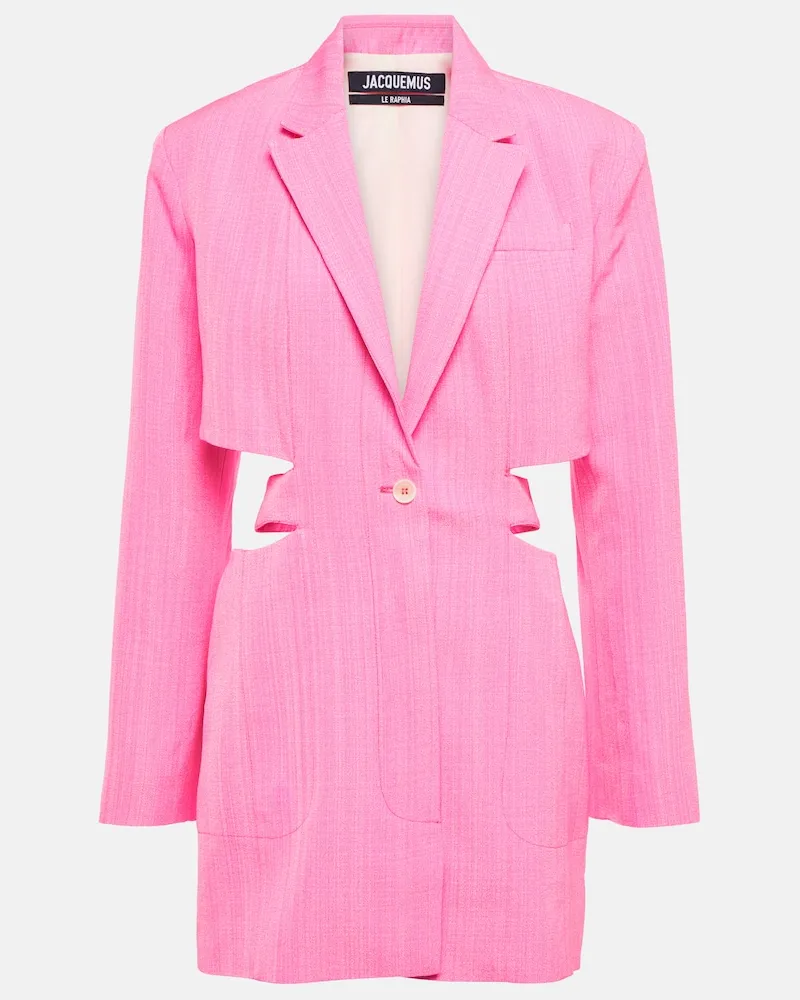 Jacquemus Minikleid La Robe Bari aus Leinen Rosa