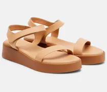 Plateausandalen aus Leder