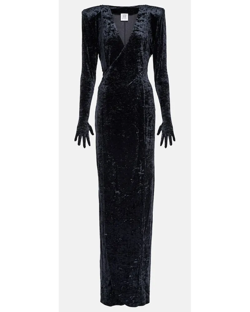 VETEMENTS Maxikleid Diva aus Samt Schwarz