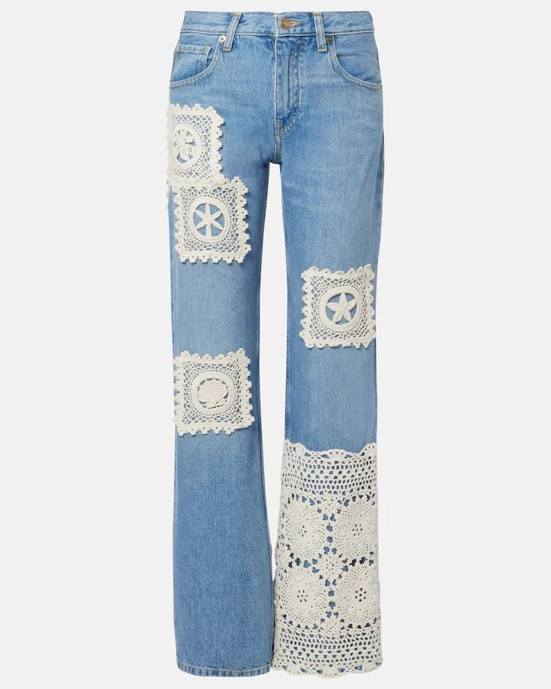 Alanui Straight Jeans Island's Diary Blau