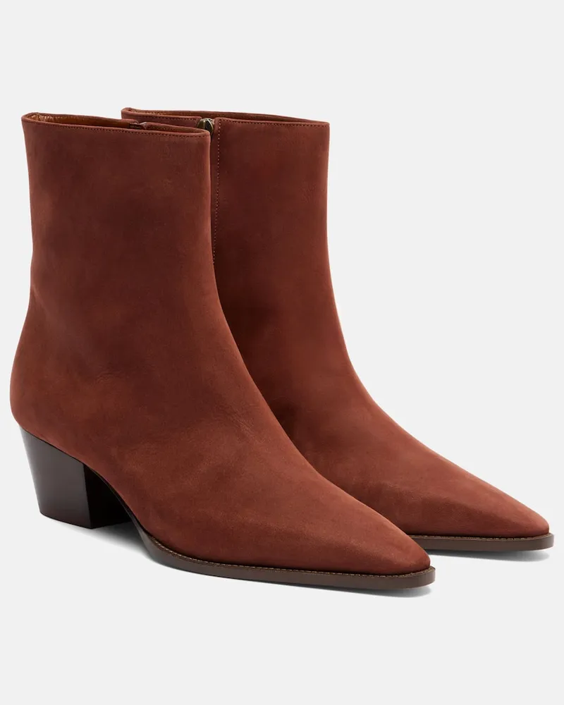Manolo Blahnik Ankle Boots Aliera 50 aus Veloursleder Braun