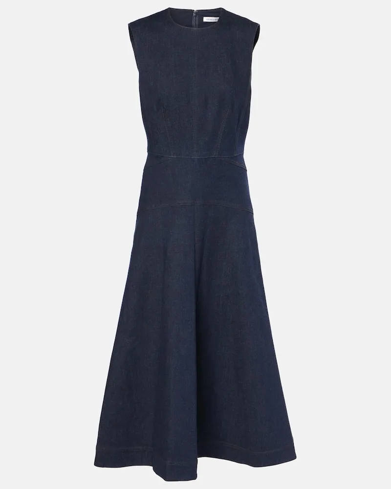 Veronica Beard Midikleid Karrigan aus Denim Blau