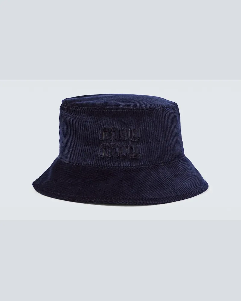Miu Miu Hut aus Cord Blau
