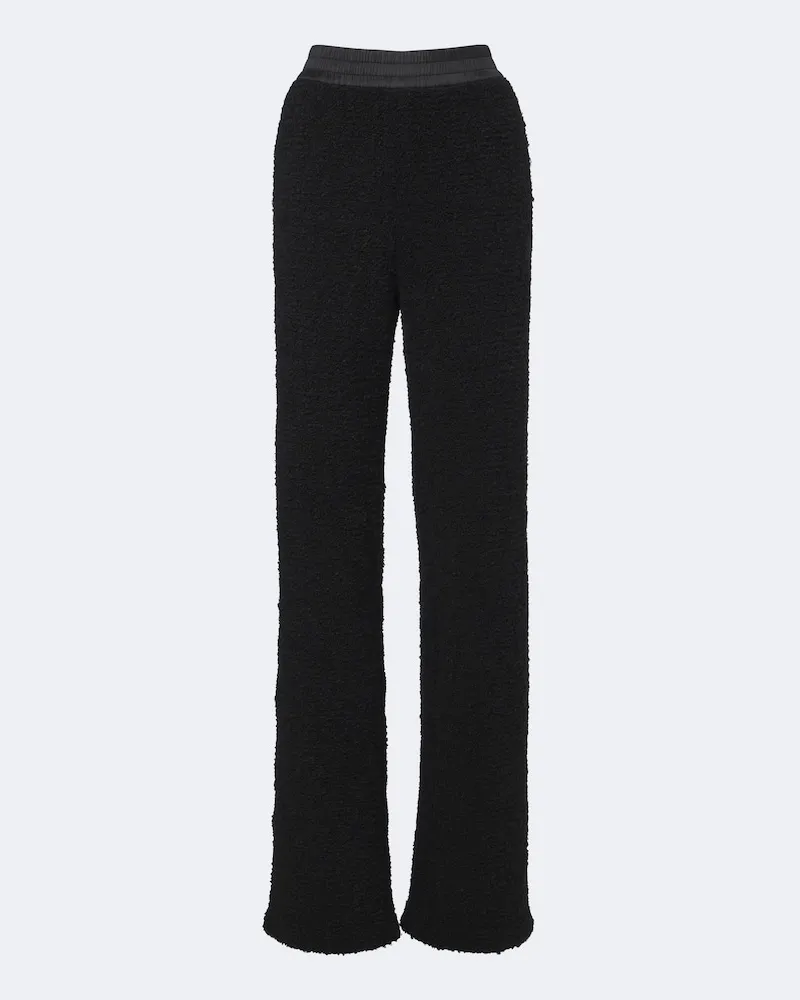 Moncler Weite Hose aus Bouclé Schwarz