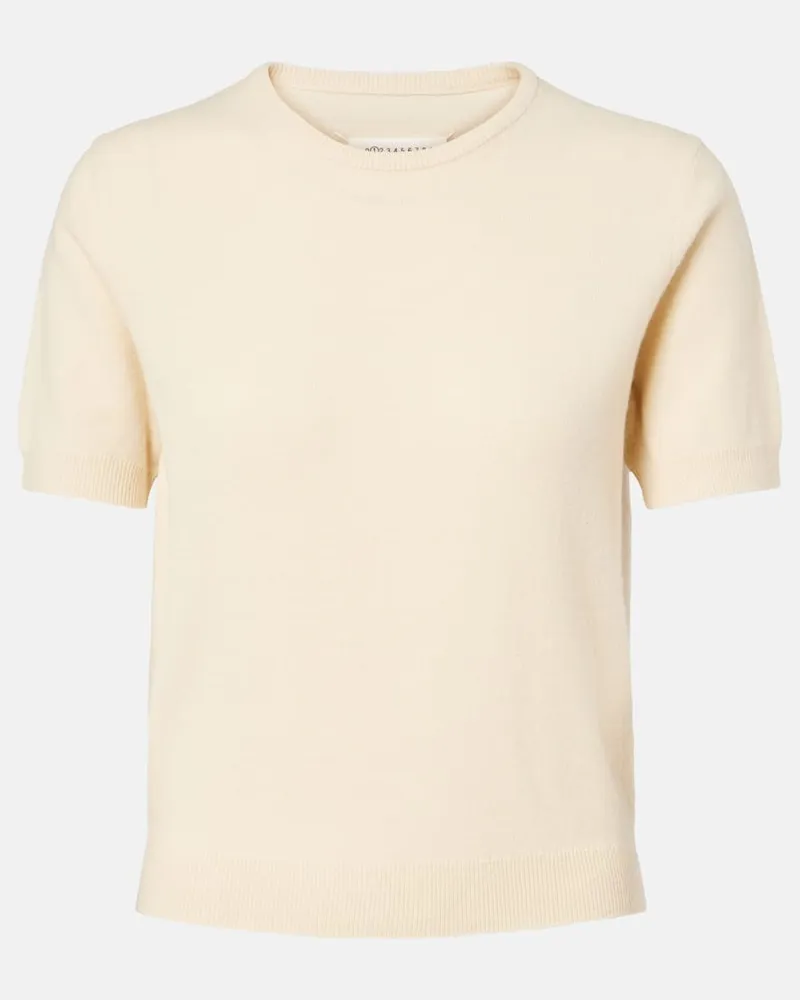Maison Margiela Top Four Stiches aus Schurwolle Weiß
