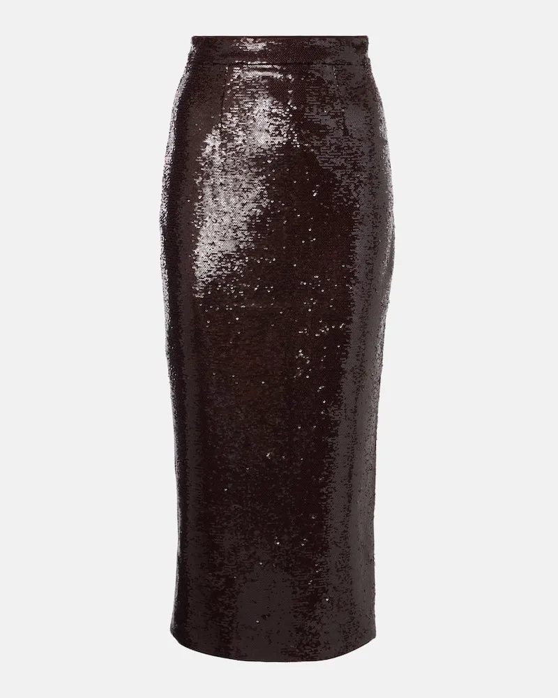 Roland Mouret Midirock mit Pailletten Braun