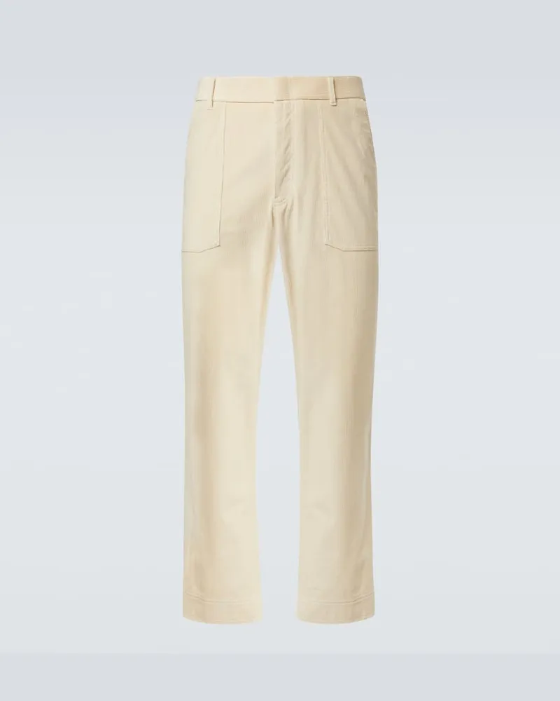 Brioni Gerade Hose aus Cord Weiß