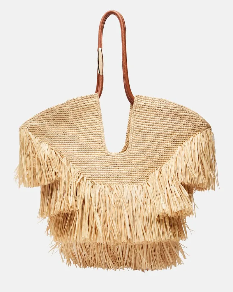 Zimmermann Tote Bag Goldentime Medium aus Raffiabast Beige