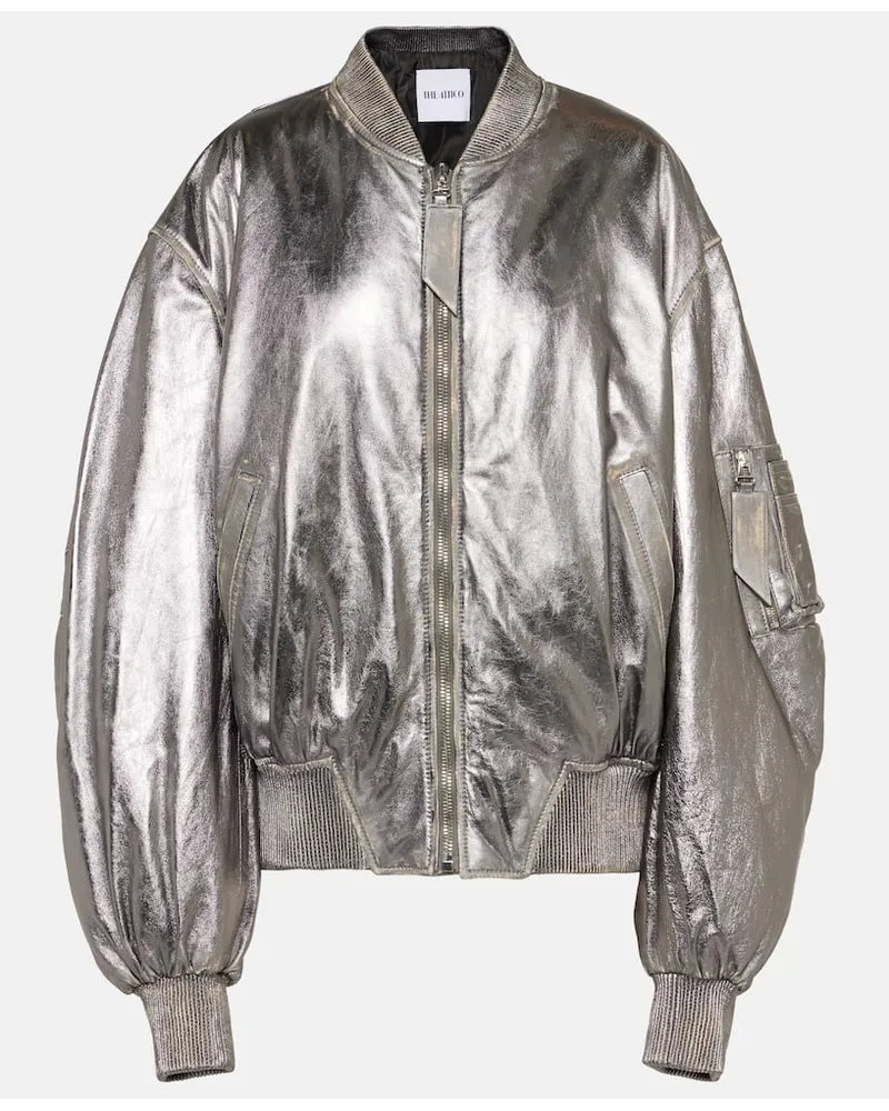 ATTICO Bomberjacke aus Metallic-Leder Metallic
