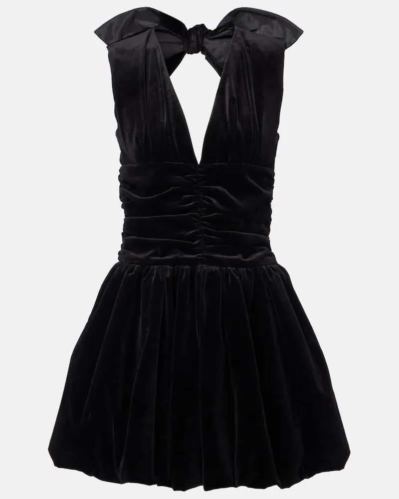Patou Minikleid aus Baumwollsamt Schwarz