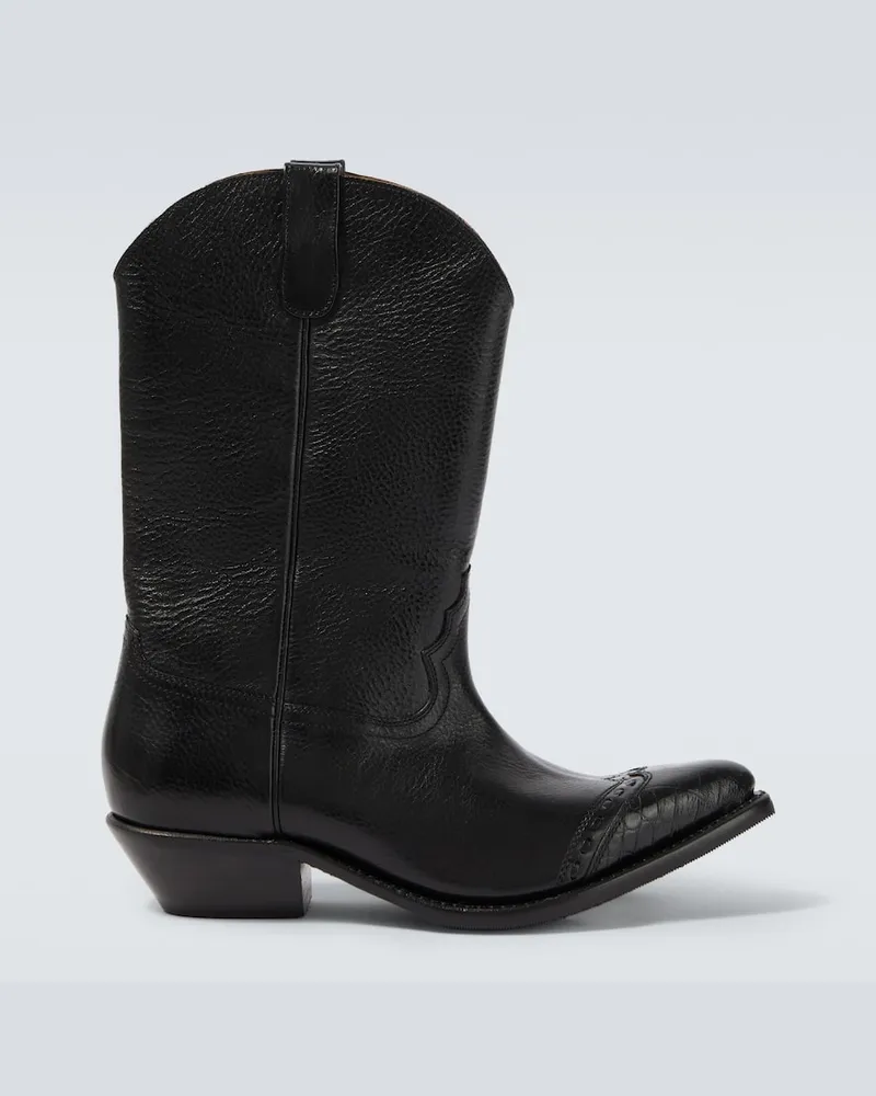 Our Legacy Westernstiefel Consultant aus Leder Schwarz