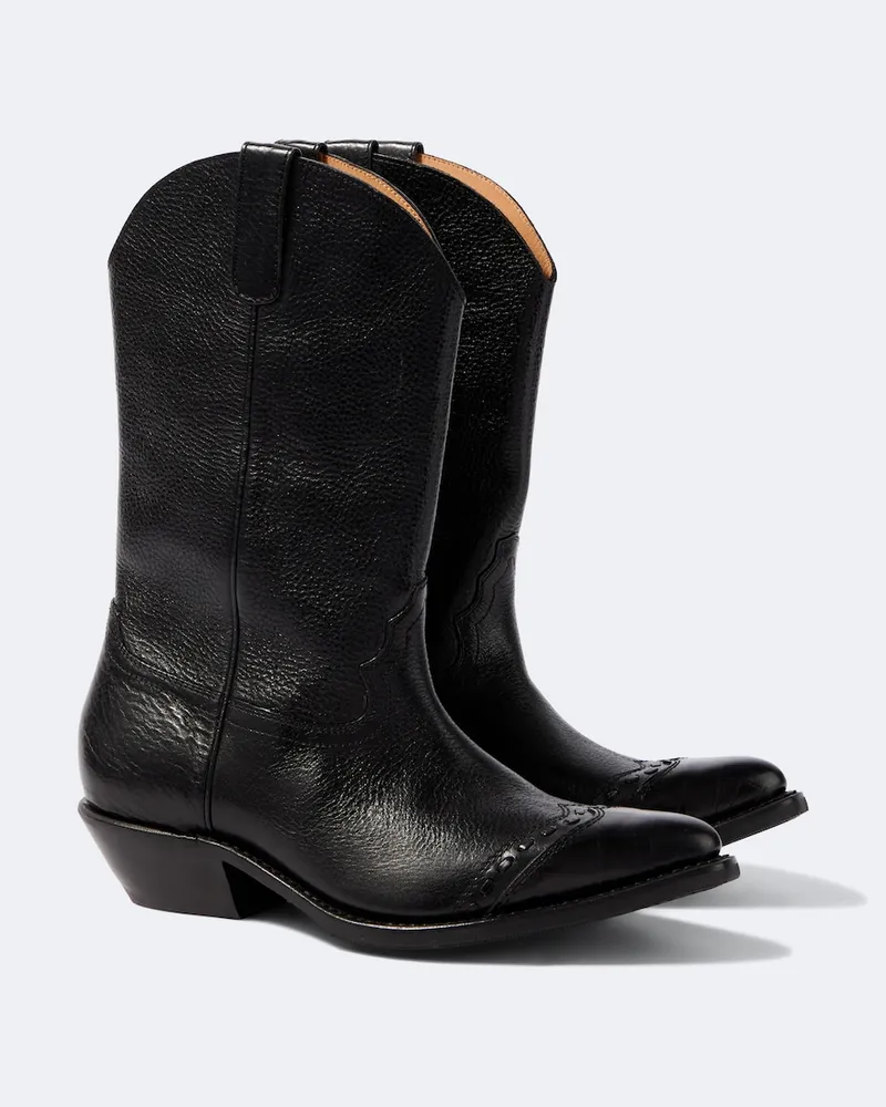 Our Legacy Westernstiefel Consultant aus Leder Schwarz