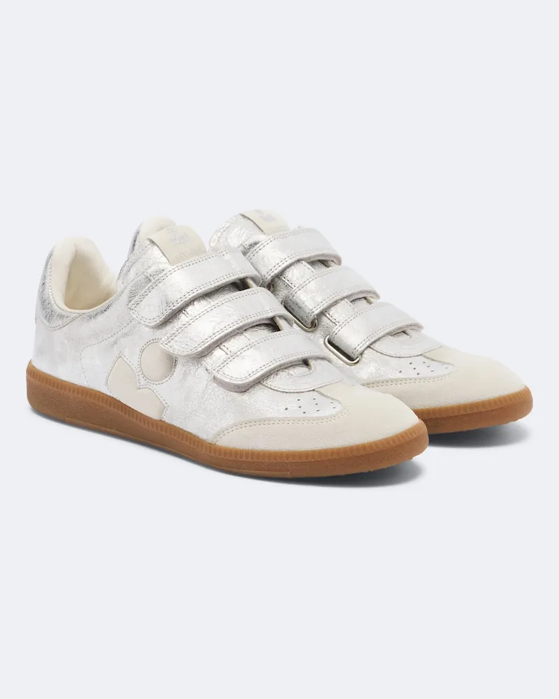 Isabel Marant Sneakers Beth aus Metallic-Leder Silber
