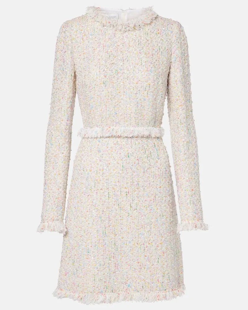 Giambattista Valli Minikleid aus Bouclé Weiß