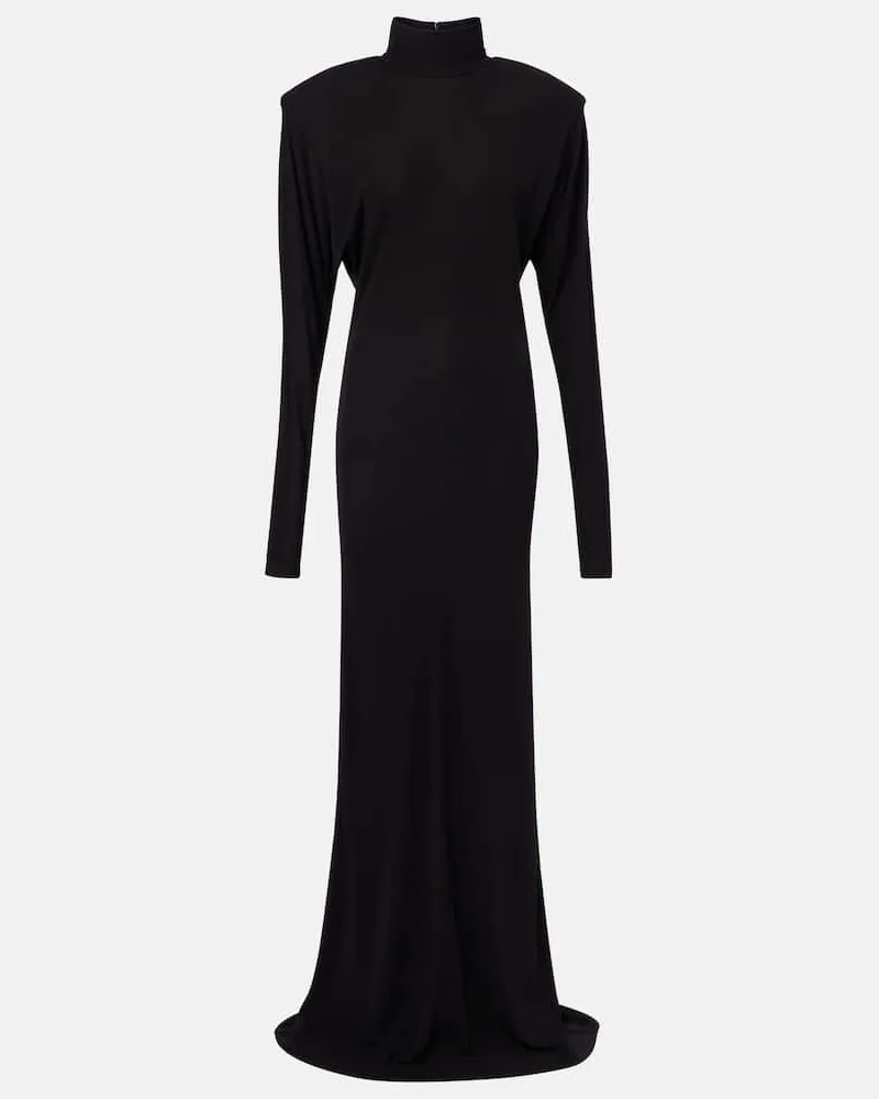 Stella McCartney Robe aus Crêpe-Jersey Schwarz