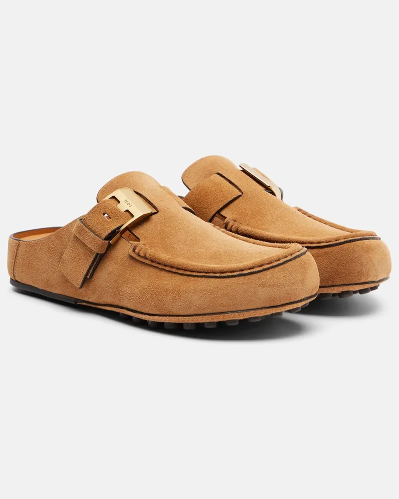 TOD'S Slippers aus Veloursleder Braun