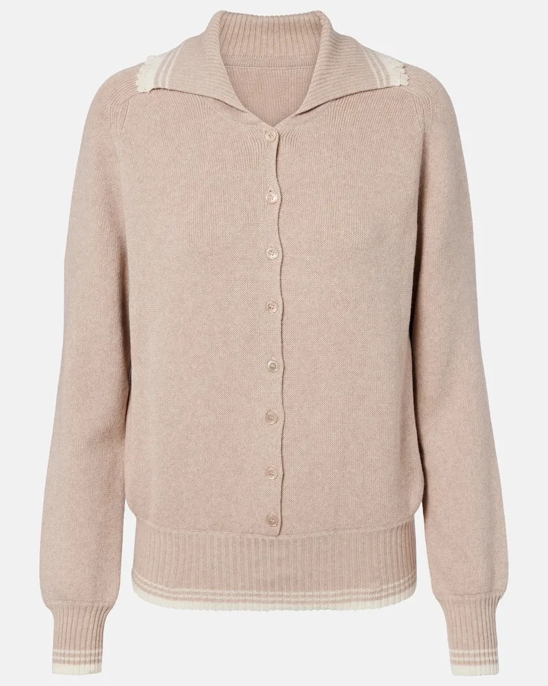 Magda Butrym Cardigan aus Baumwolle und Kaschmir Beige
