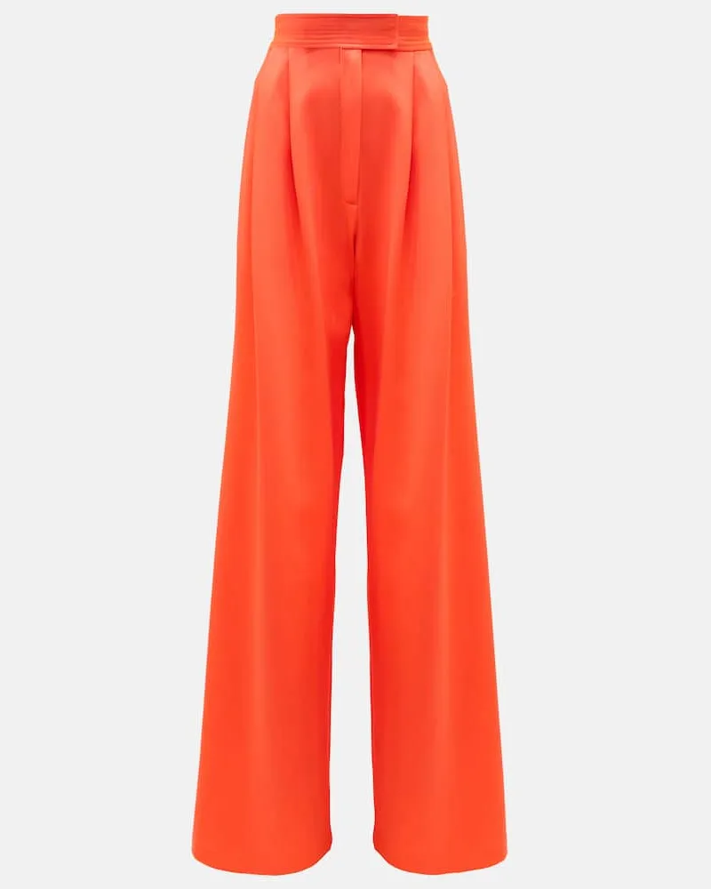 Alex Perry Weite Hose Patton aus Crêpe Orange