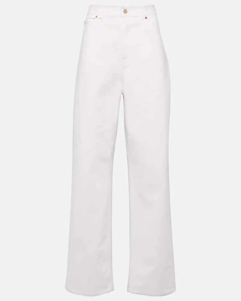 Valentino Garavani High-Rise Wide-Leg Jeans Weiss