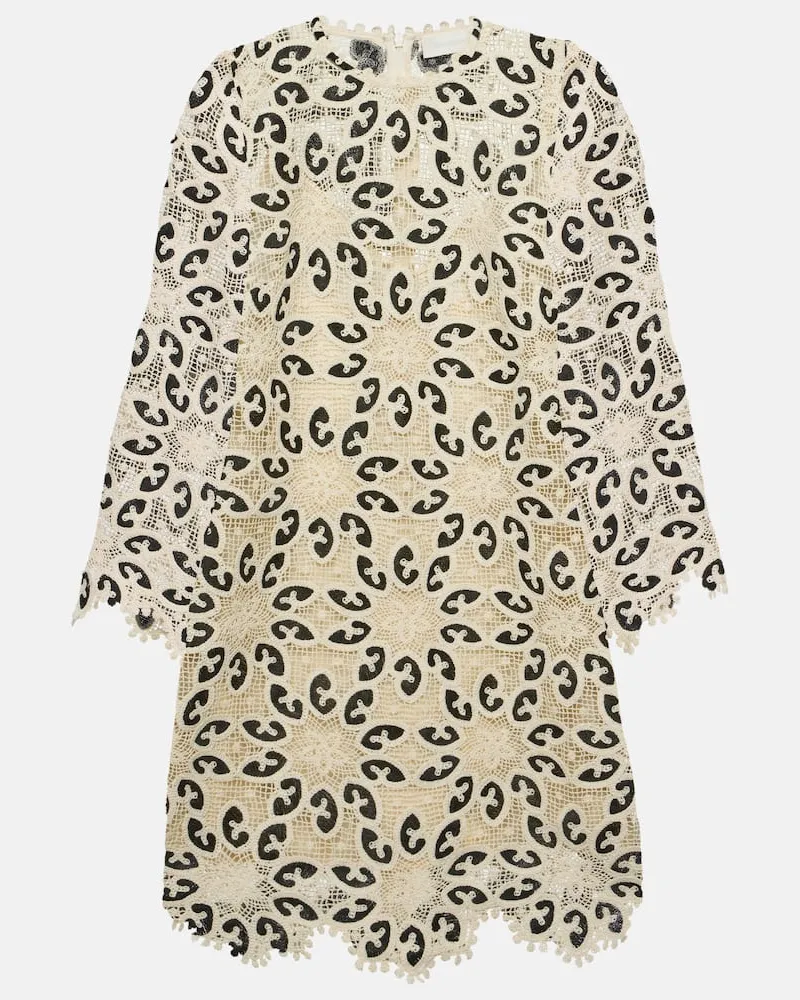 Zimmermann Minikleid Ottie aus Spitze Weiß