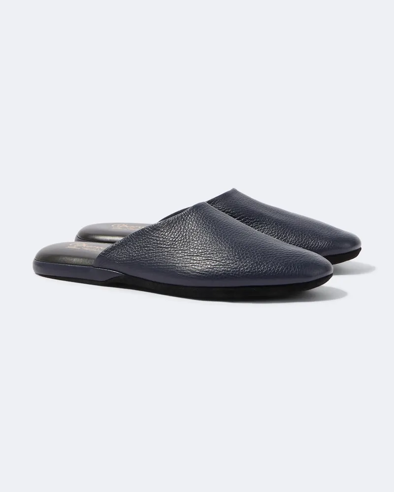 Charvet Slippers aus Leder Blau