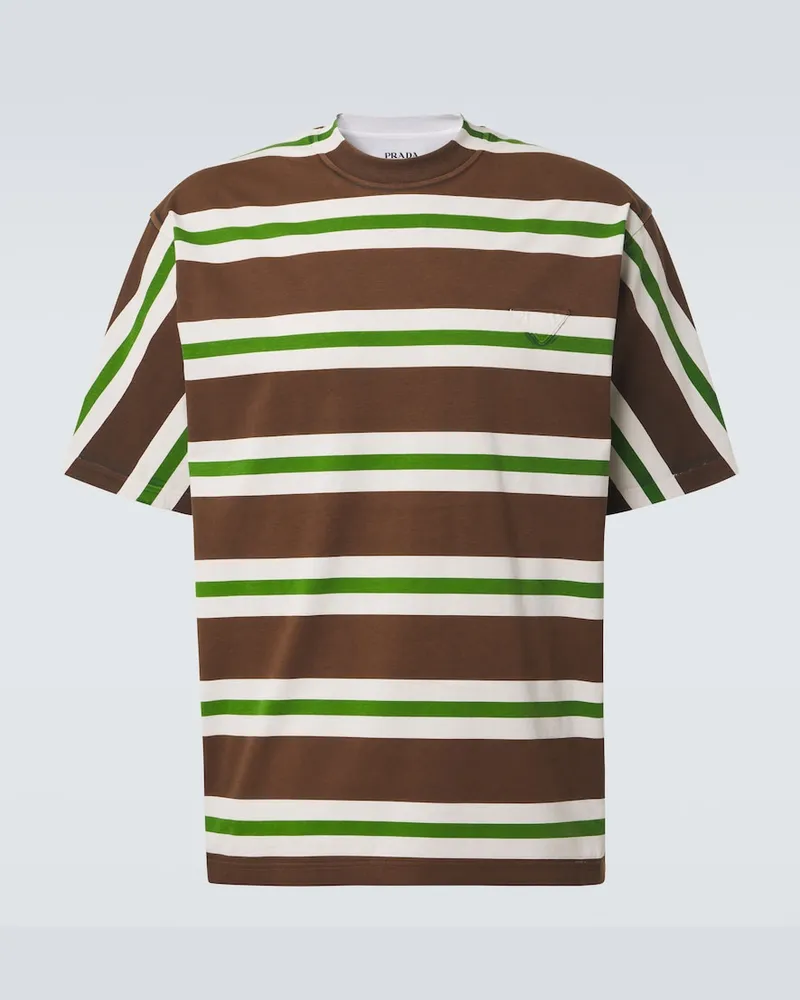 Prada T-Shirt aus Baumwoll-Jersey Multicolor