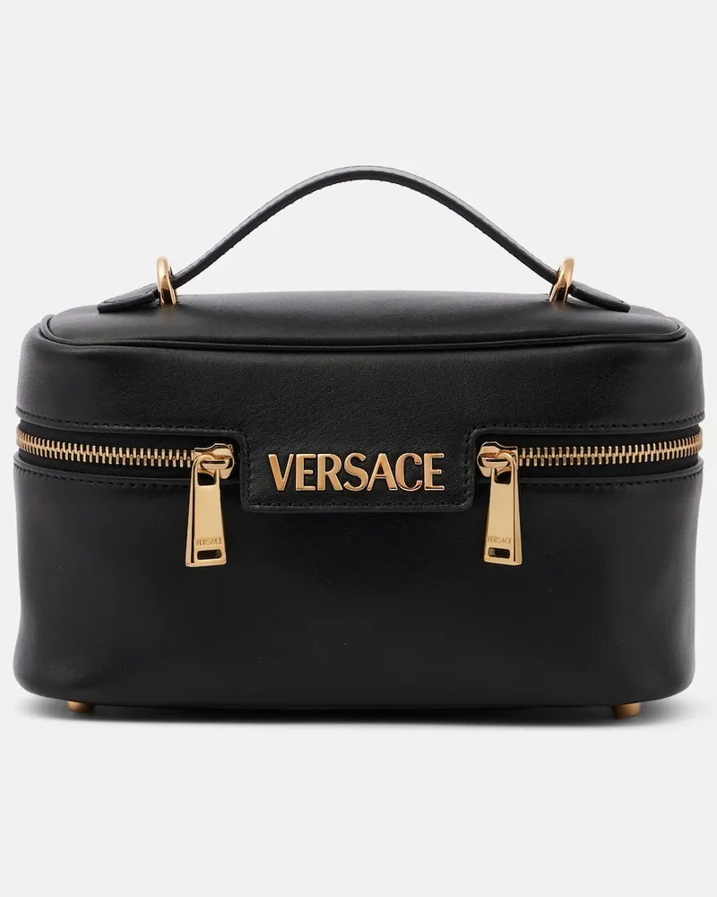 Versace Schultertasche Versace Tag Small aus Leder Schwarz