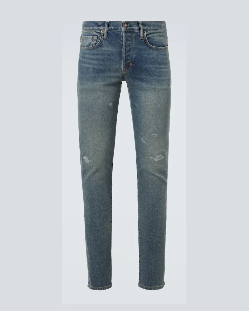 Tom Ford Dostressed Straight Jeans Blau