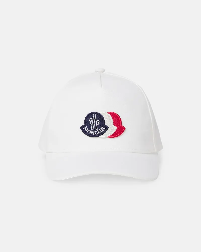 Moncler Besticktes Baseballcap aus Baumwolle Weiß