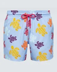 Vilebrequin Bedruckte Badeshorts Moorise Blau