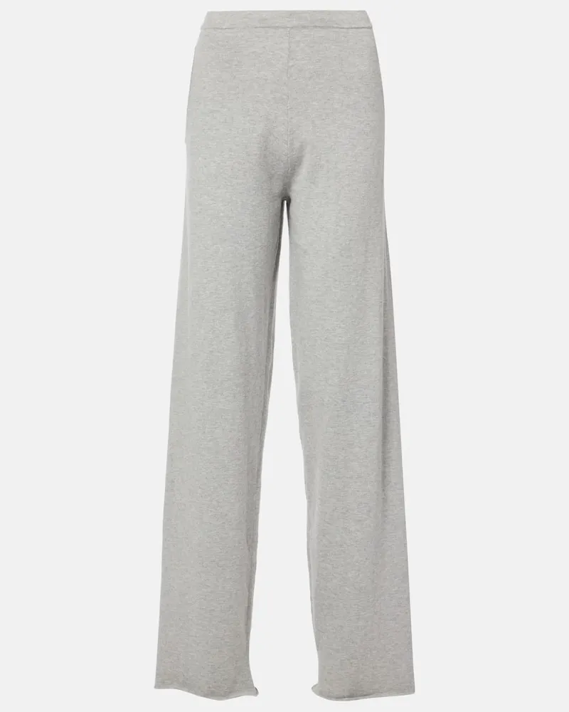 extreme cashmere Weite Hose N°353 Relax aus Baumwolle und Kaschmir Grau