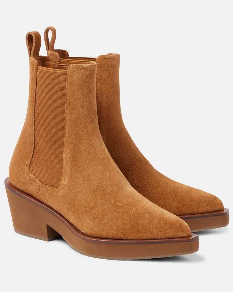Robert Clergerie Ankle Boots Tegan aus Veloursleder Beige