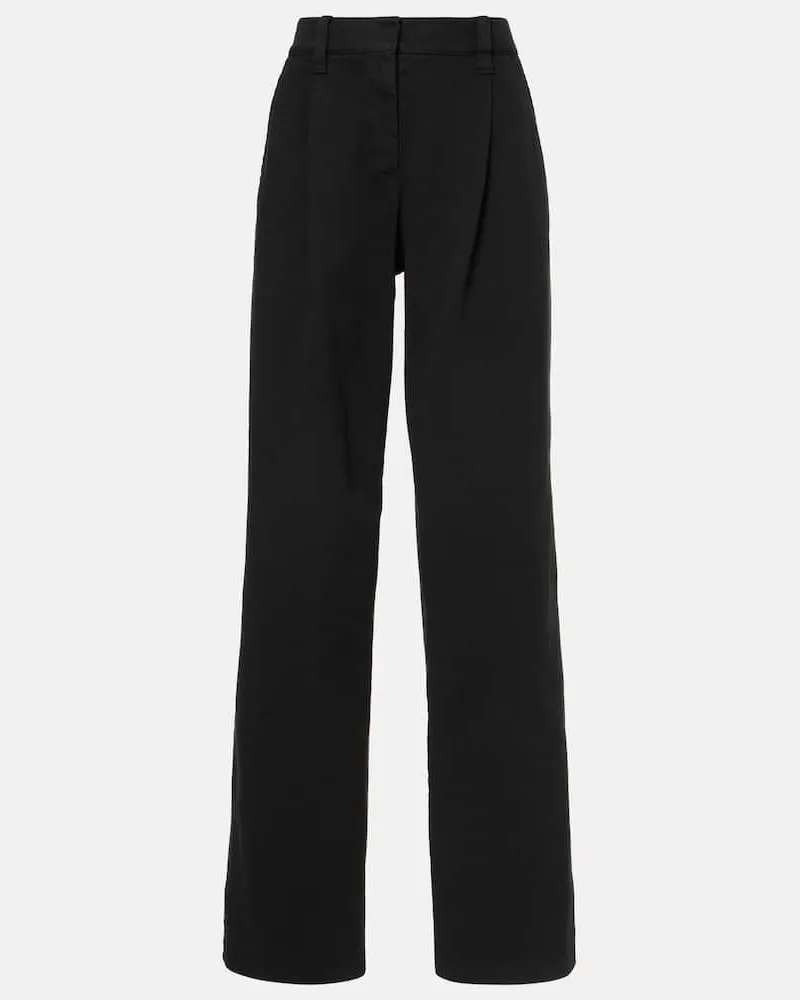 Brunello Cucinelli High-Rise Wide-Leg Jeans Schwarz