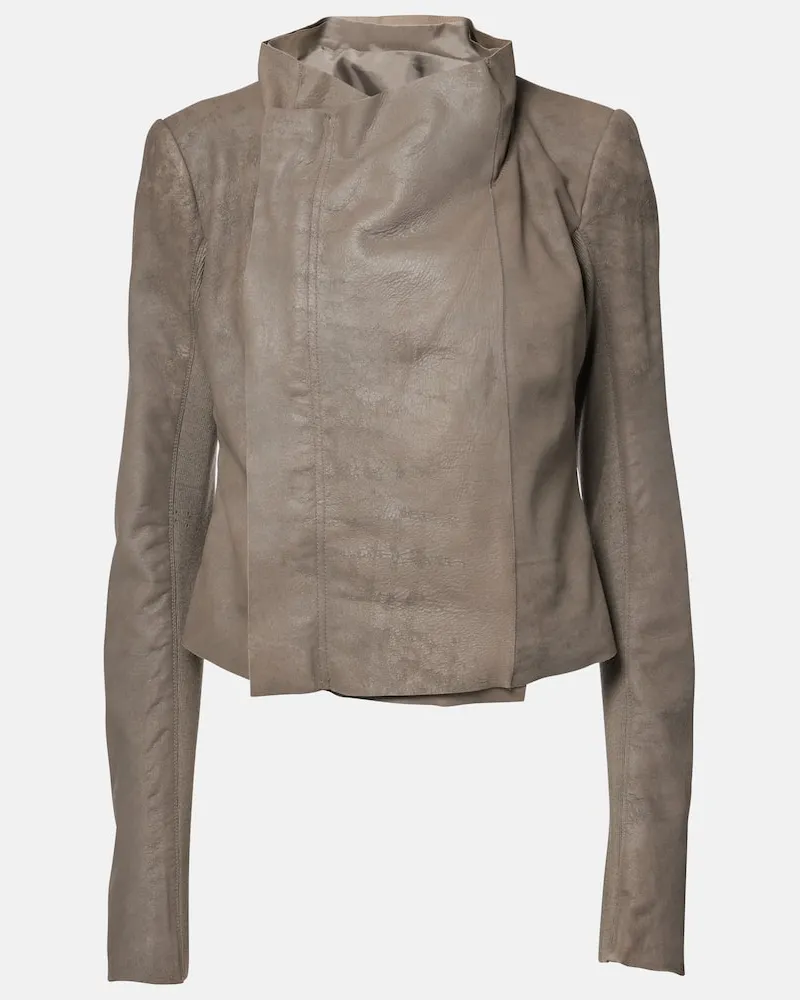 Rick Owens Bikerjacke aus Leder Grau