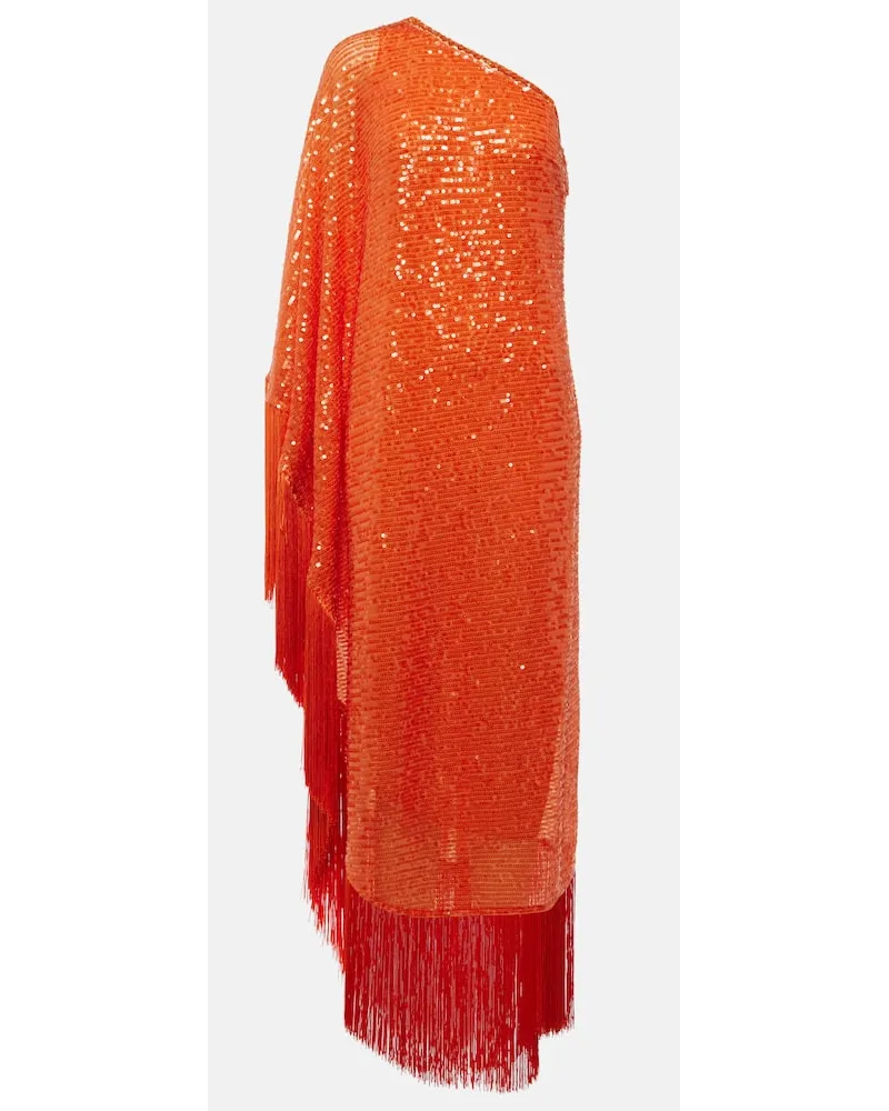 Taller Marmo Maxikleid Spritz Disco mit Pailletten Orange