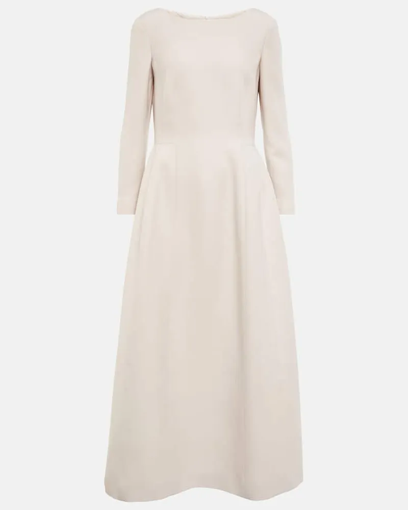 The Row Midikleid Lilibet aus Wolle und Seide Weiß