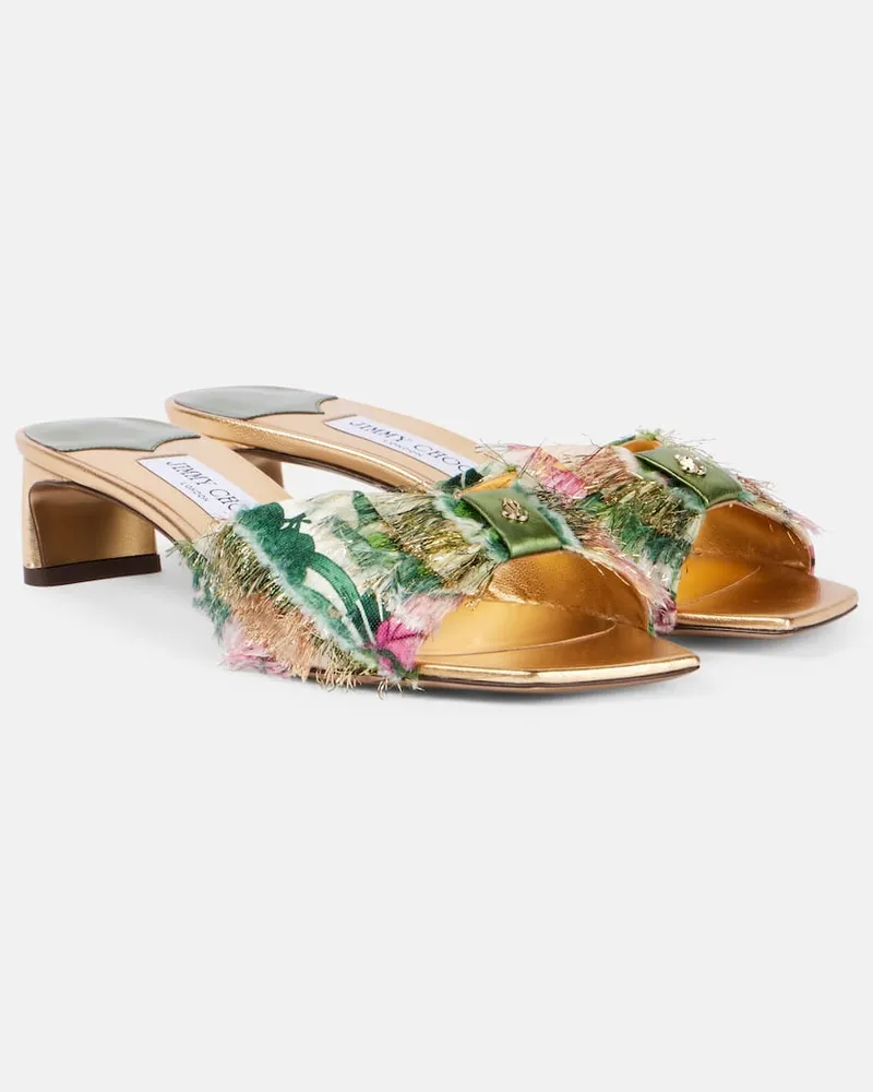 Jimmy Choo Verzierte Pantoletten Annika 35 Grün