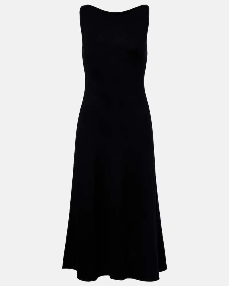 extreme cashmere Midikleid N°468 Gabrielle aus Wolle und Kaschmir Schwarz