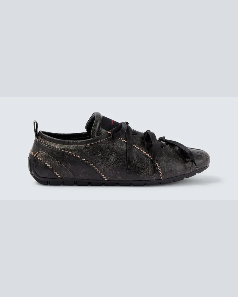 Simone Rocha Sneakers Ballerina Grip aus Leder Braun