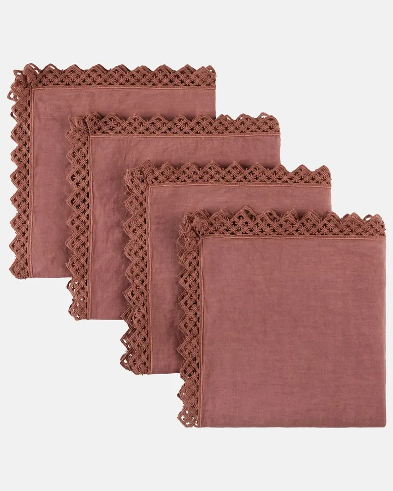 Once Milano Set aus vier Servietten Rosa