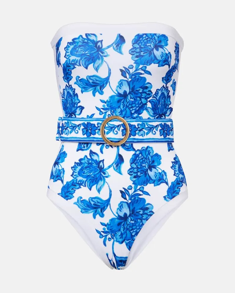 Alexandra Miro Bedruckter Badeanzug Whitney Blau