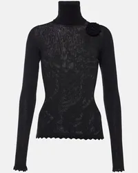 Blumarine Rollkragenpullover aus Wolle Schwarz