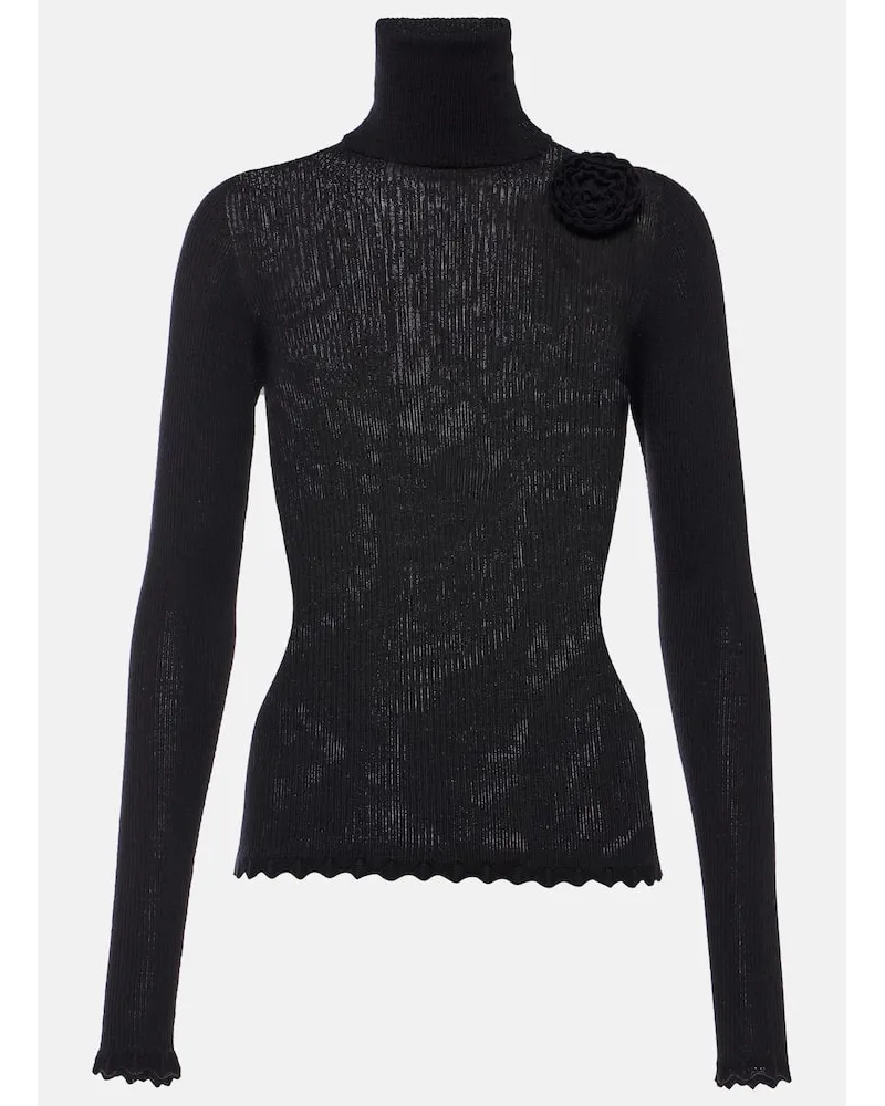 Blumarine Rollkragenpullover aus Wolle Schwarz