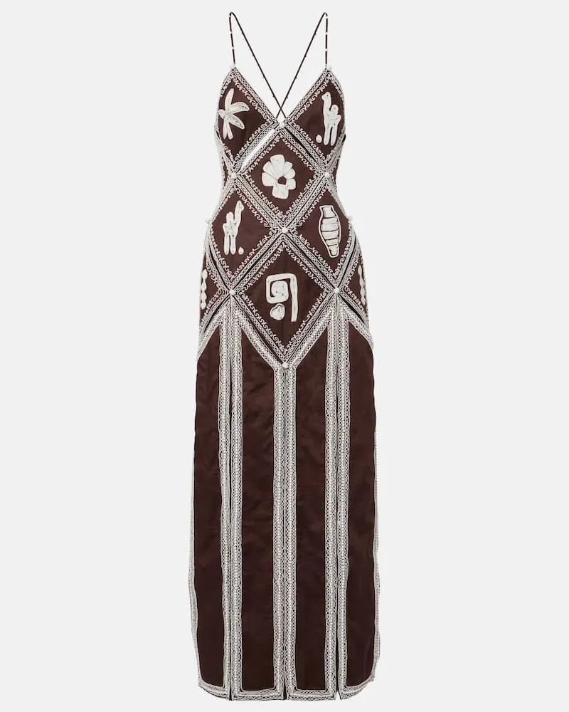 ALEMAIS Alémais X Laurence Leenaert Maxikleid Leandra aus Ramie Braun