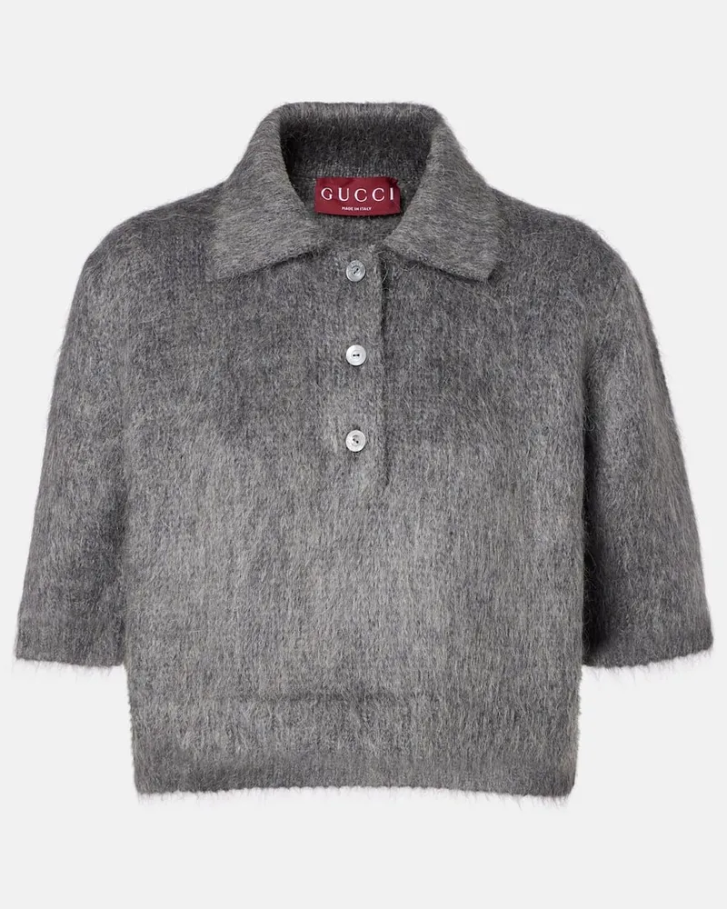 Gucci Polopullover aus einem Mohairgemisch Grau