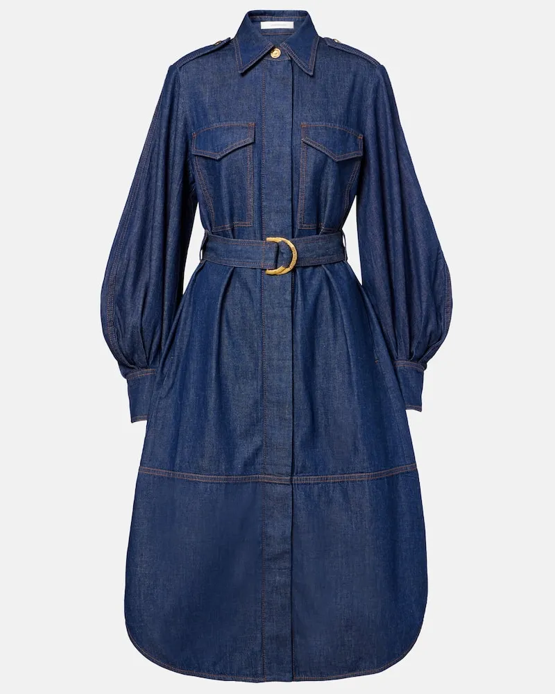 Zimmermann Hemdblusenkleid aus Denim Blau