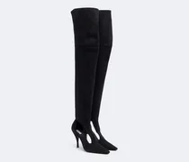 Alaïa Overknee-Stiefel aus Veloursleder